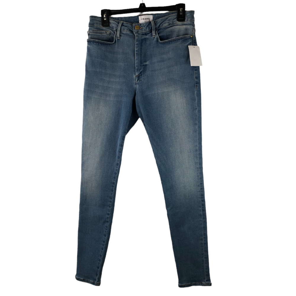 NWT FRAME Le One Skinny Fit Mid-Rise Jeans Light Blue Caspio Women's Size 2 - Picture 2 of 12